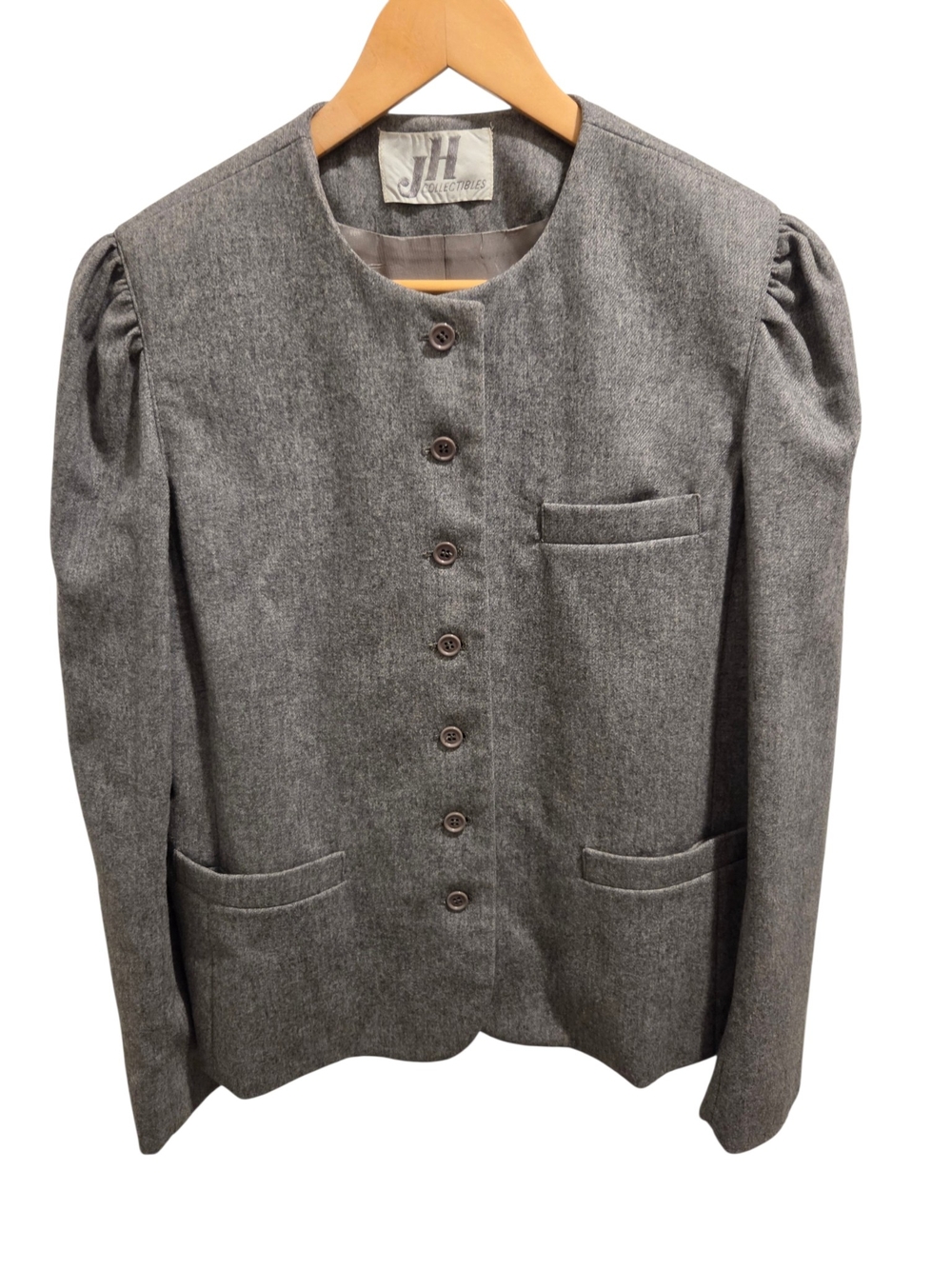 JH Collectibles Gray Button-Front Women's Blazer